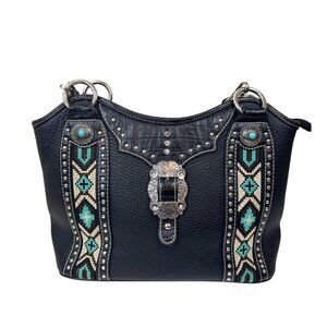 Montana West Black and Turquoise Crossbody Bag